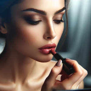 mujer maquillandose